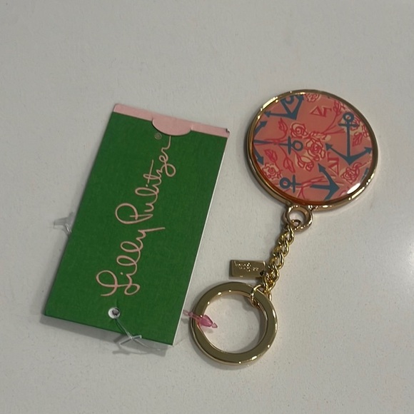 Lilly Pulitzer Pink and Gold Delta Gamme Key Chain x4 - Picture 1 of 2